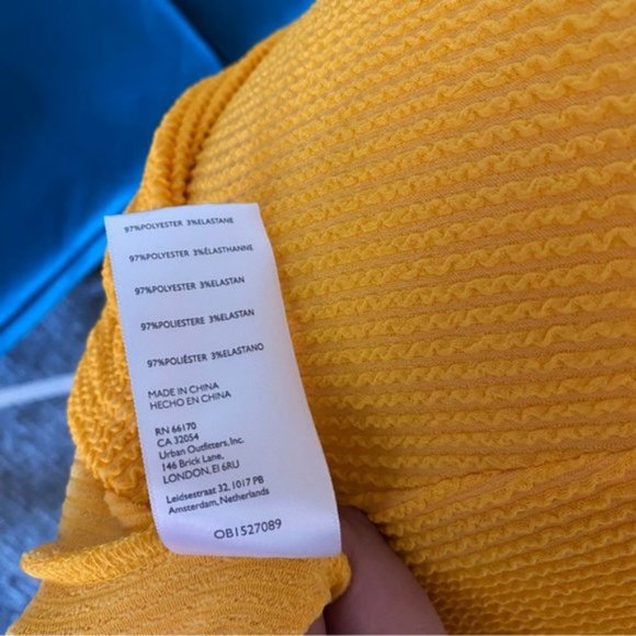 Urban Outfitters | Tyra Strappy Back Mini Dress Orange Textured Rib Knit Medium - Picture 13 of 16